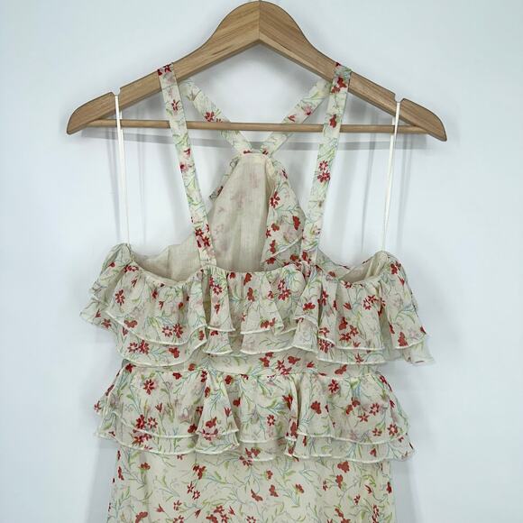NWT Urban Outfitters Sacramento Tiered Ruffle Halter Midi Dress Floral Boho - Picture 9 of 13